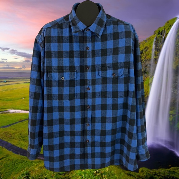 Work n’ Sport Black and Blue Buffalo Chek Cotton Blend Flannel Size XL - Picture 5 of 12